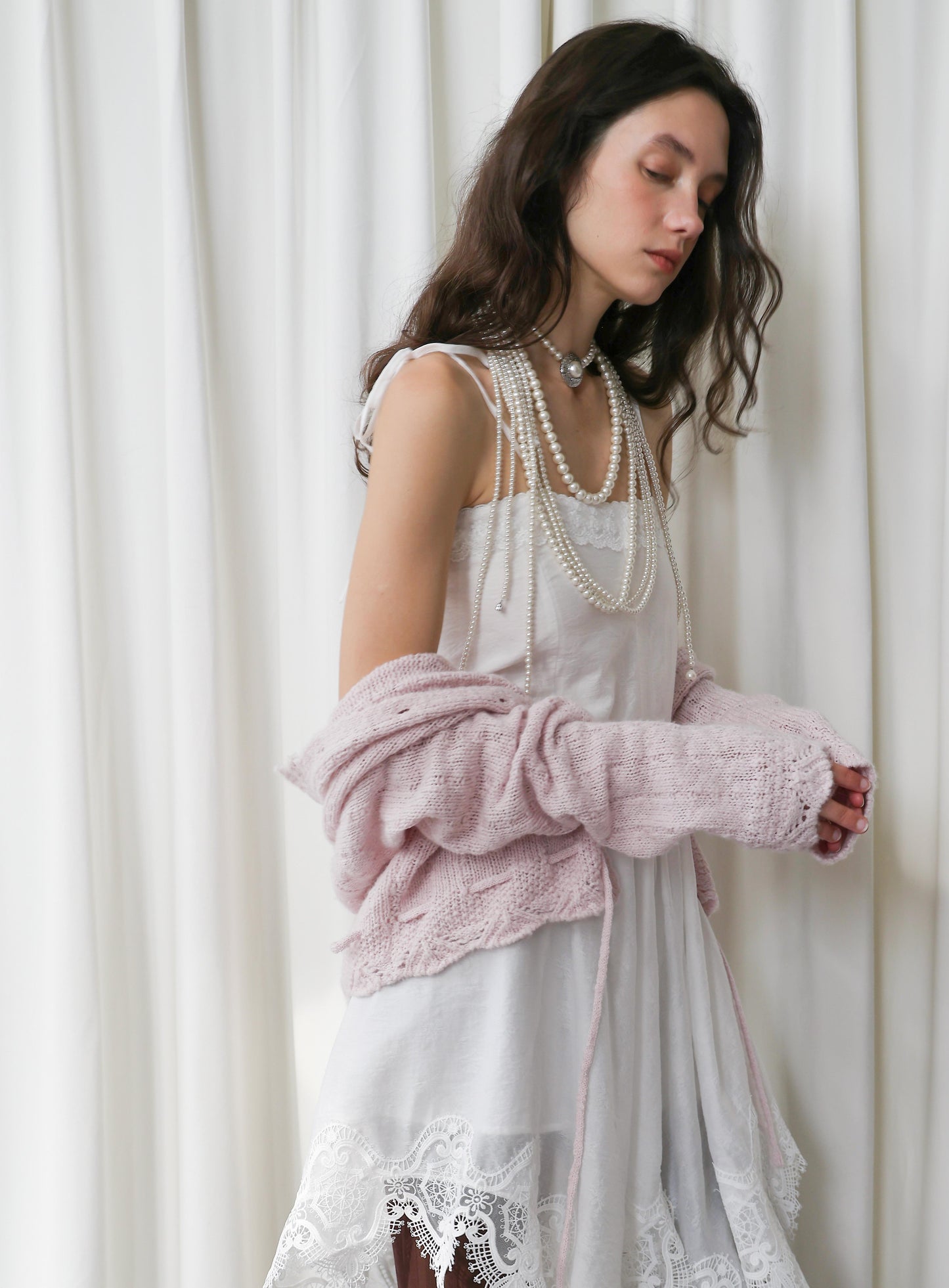 Irregular Lace-Trim Slip Dress