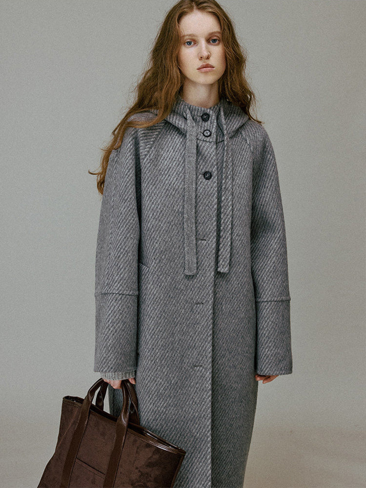 Elyne Hooded Wool Coat