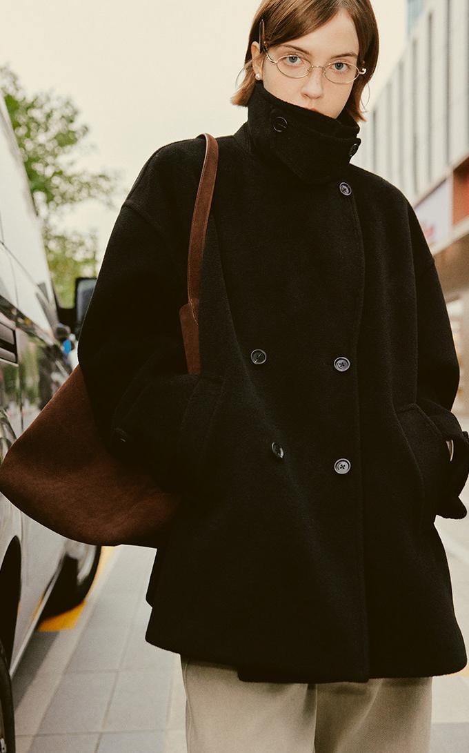 Cape-Form Cocoon Coat