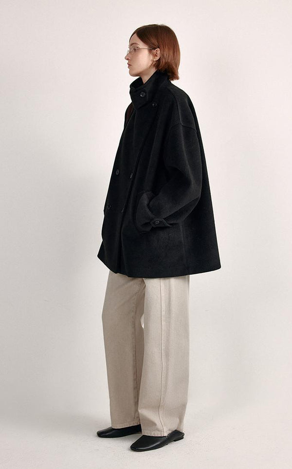Cape-Form Cocoon Coat