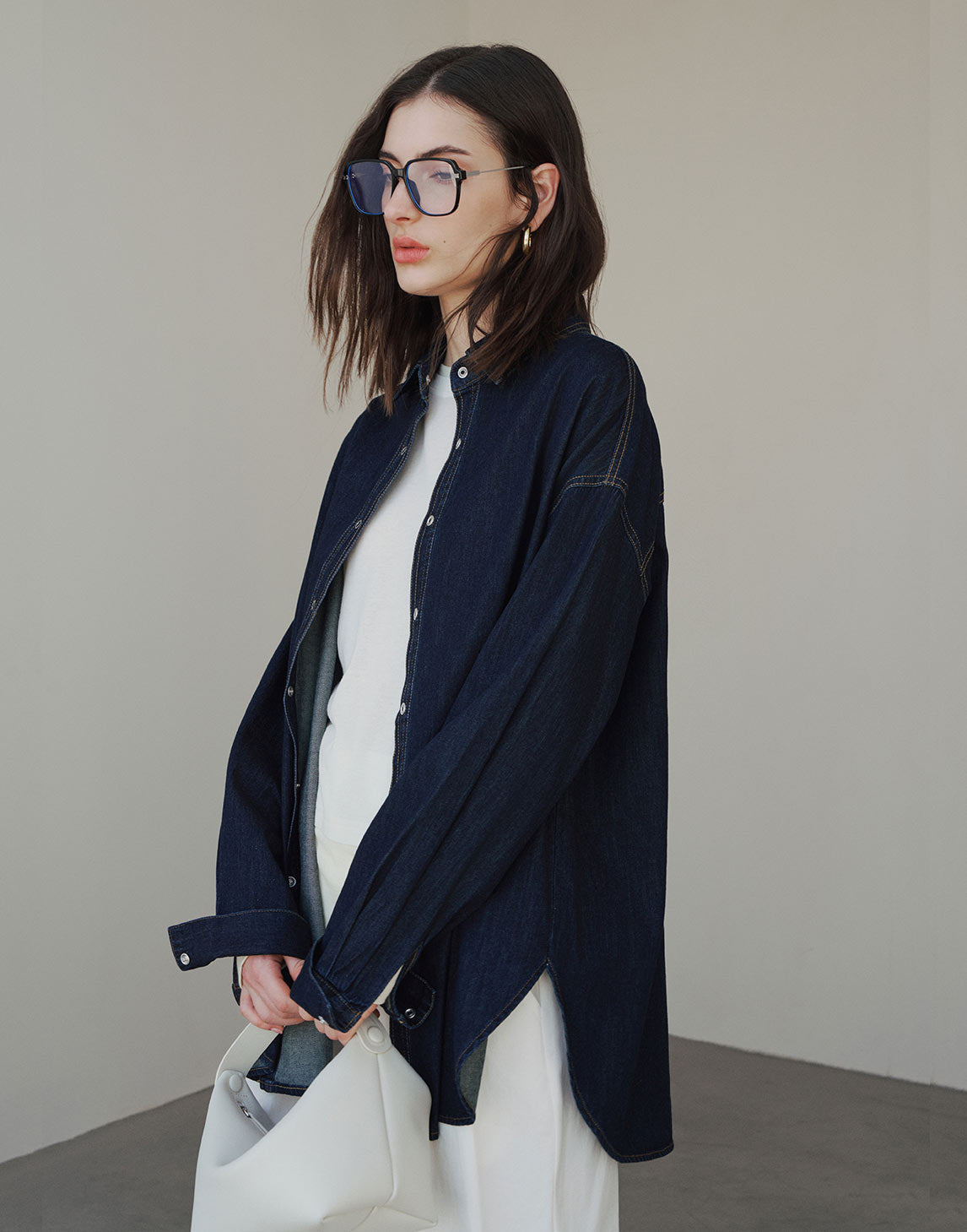 Chemise en jean surdimensionnée