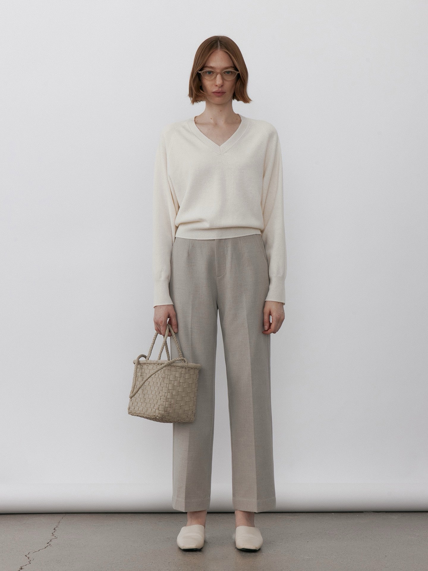 Peacock V-Neck Wool Sweater