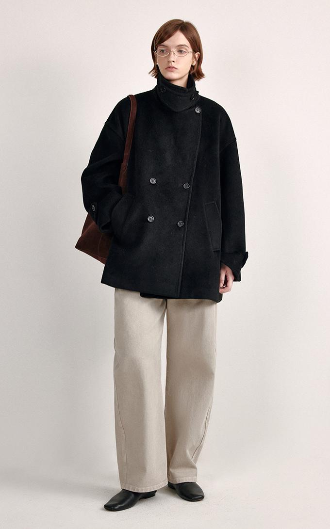 Cape-Form Cocoon Coat