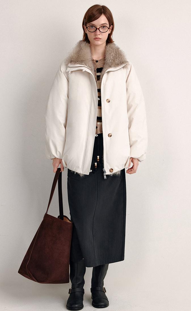 Eco-Fur Collar Down Jacket