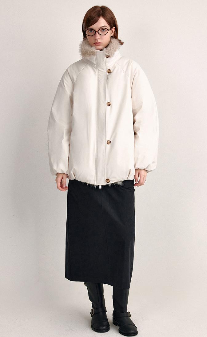 Eco-Fur Collar Down Jacket
