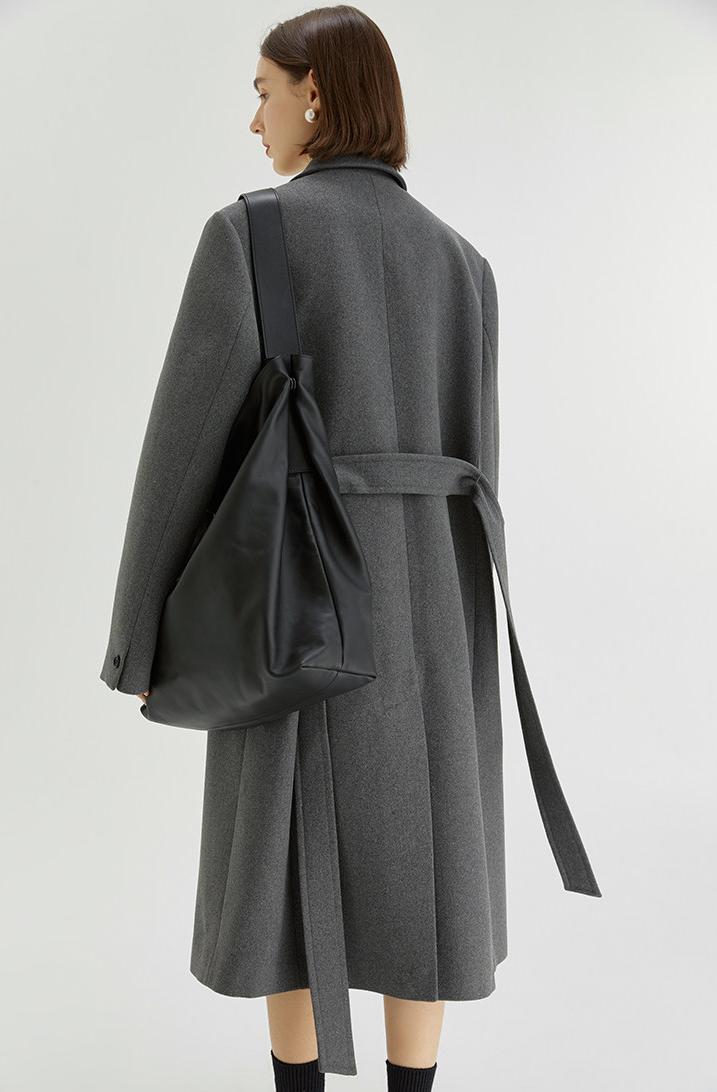 Tailored Grey Wool-Blend Overcoat