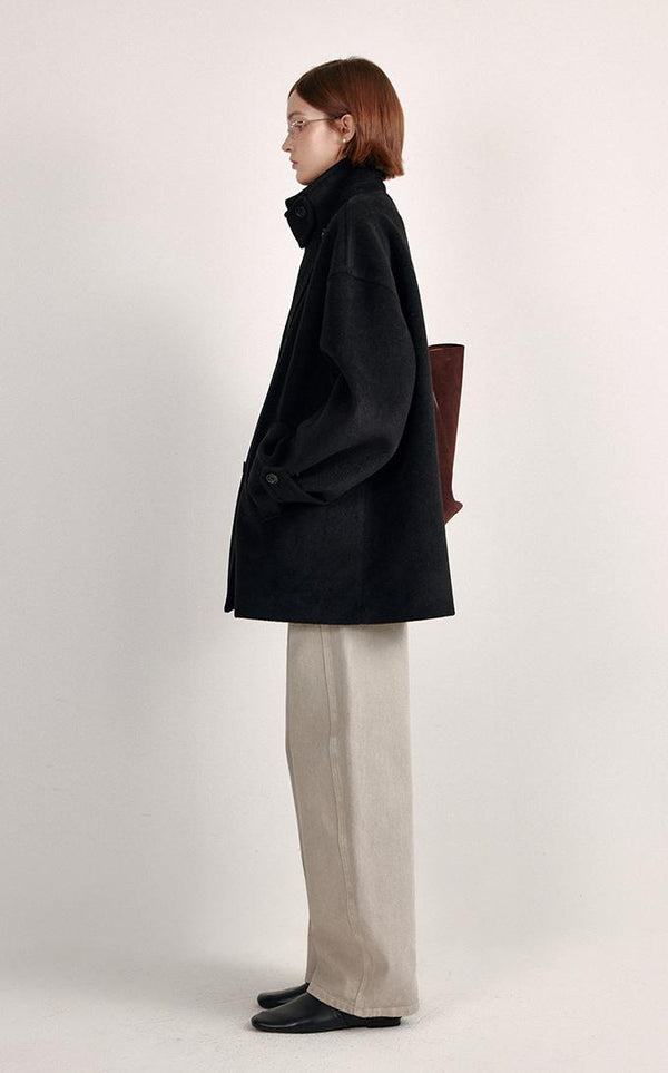 Cape-Form Cocoon Coat