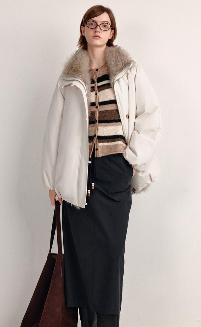 Eco-Fur Collar Down Jacket