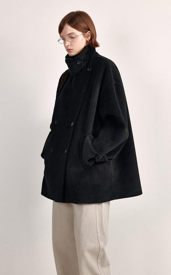 Cape-Form Cocoon Coat