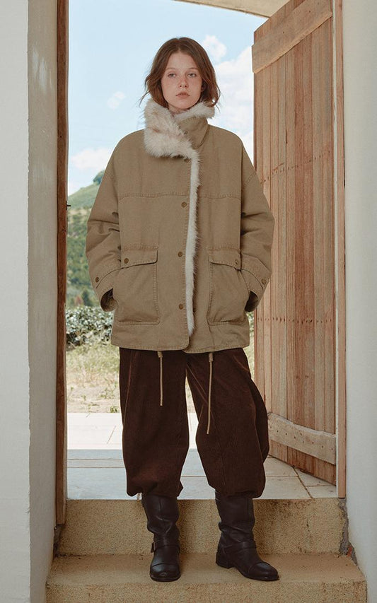 Gradient Fur-Collar Down Parka