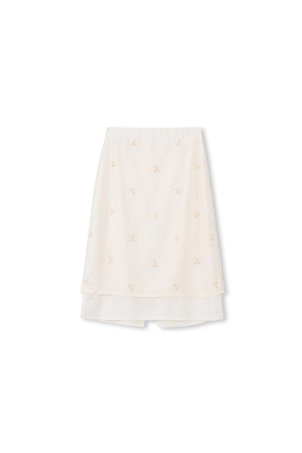 Relief Silk Beaded Skirt