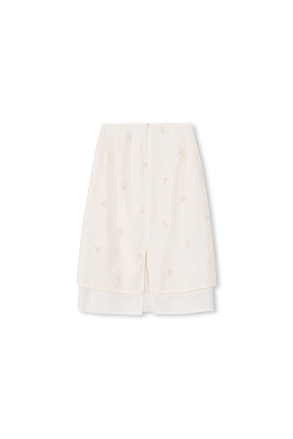 Relief Silk Beaded Skirt