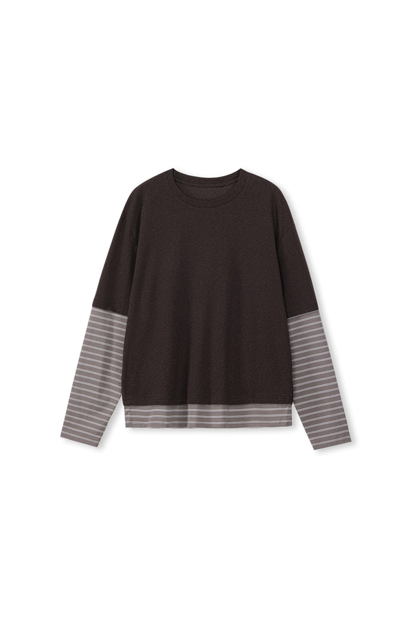 Faux Two Piece Long Sleeve T-shirt