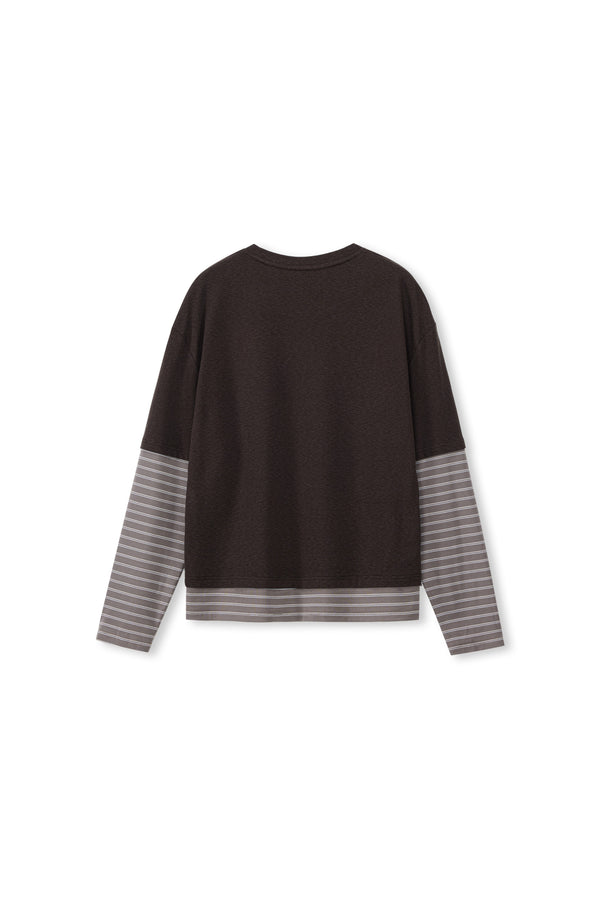 Faux Two Piece Long Sleeve T-shirt