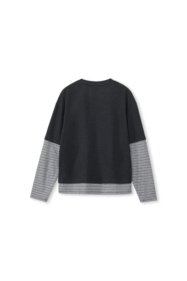 Faux Two Piece Long Sleeve T-shirt