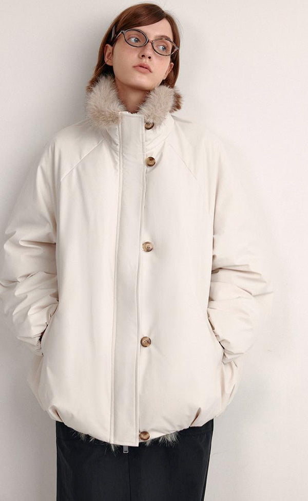 Eco-Fur Collar Down Jacket