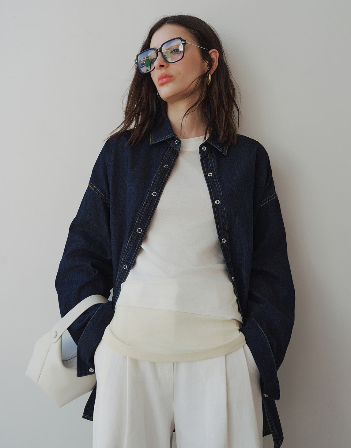 Chemise en jean surdimensionnée