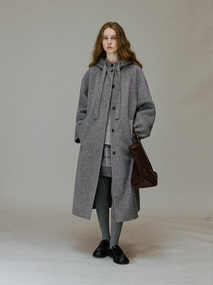 Elyne Hooded Wool Coat