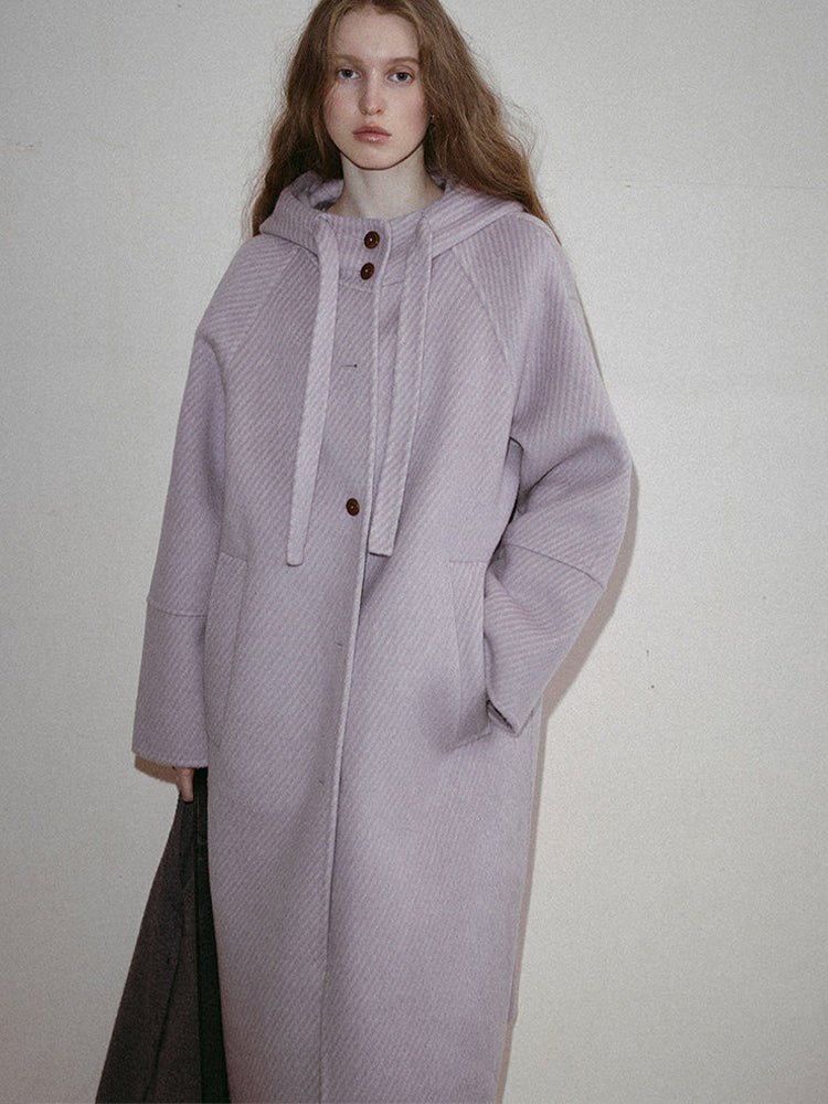 Elyne Hooded Wool Coat