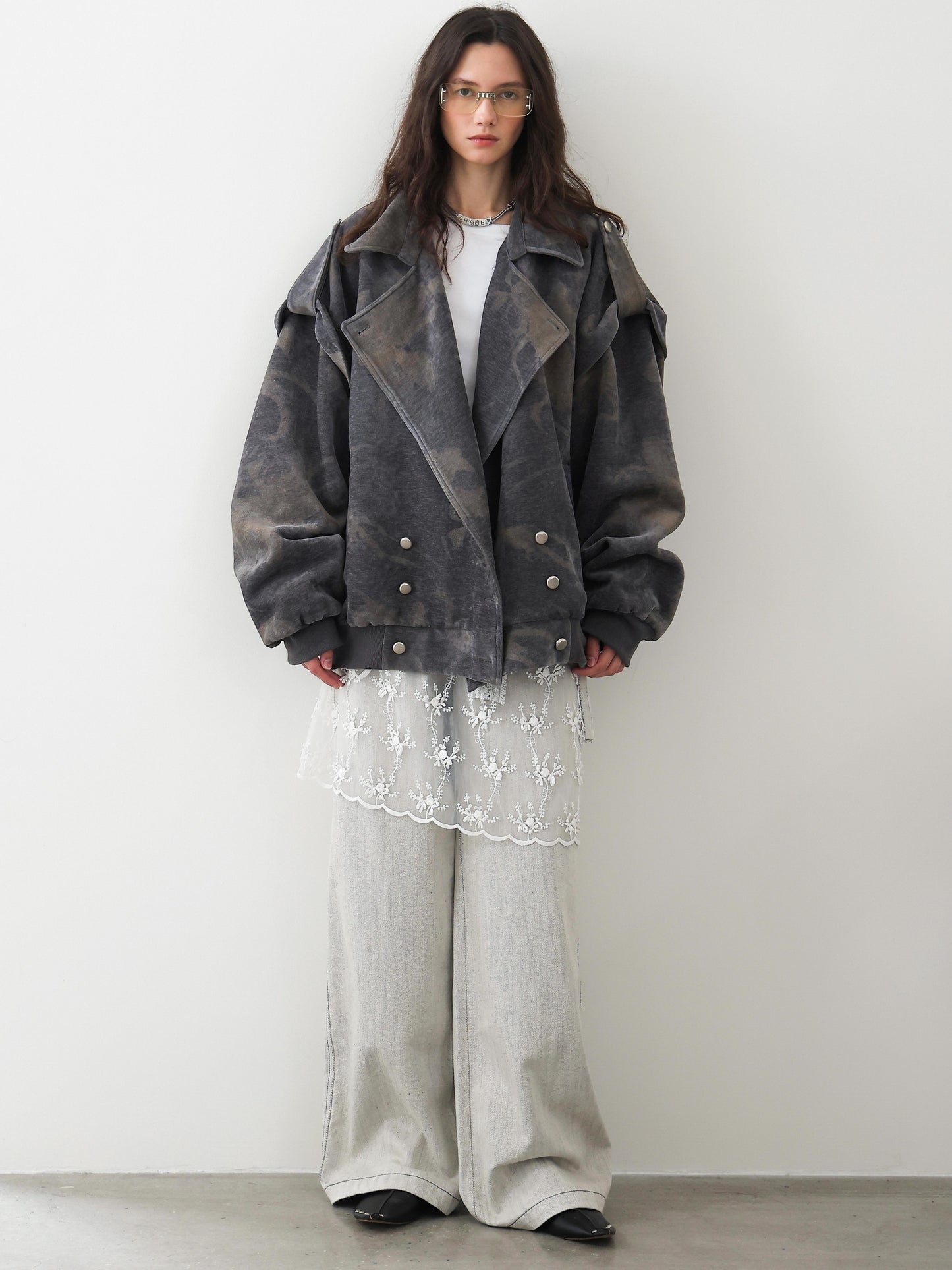 Lace-Tie Straight Wide Pants