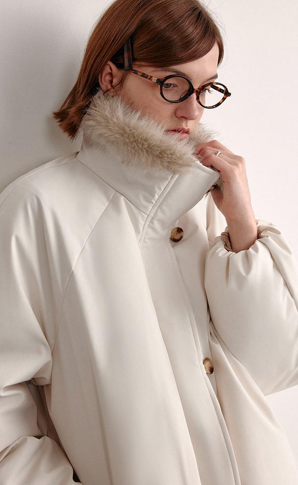 Eco-Fur Collar Down Jacket