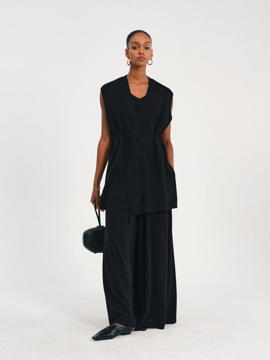 V-Neck Tie-Waist Vest