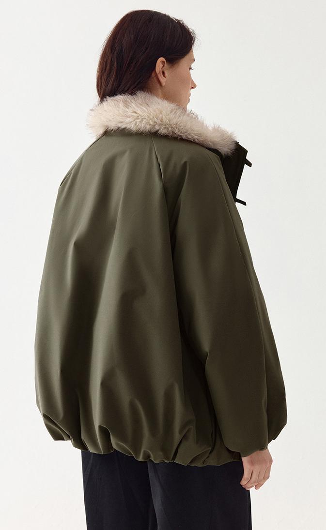 Eco-Fur Collar Down Jacket