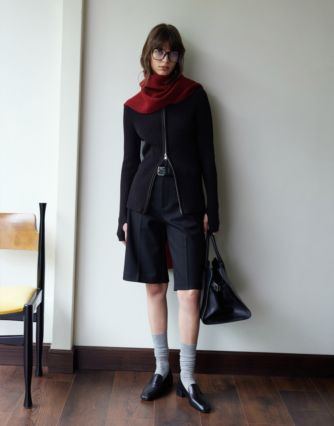 Shorts ajustés en sergé élégant