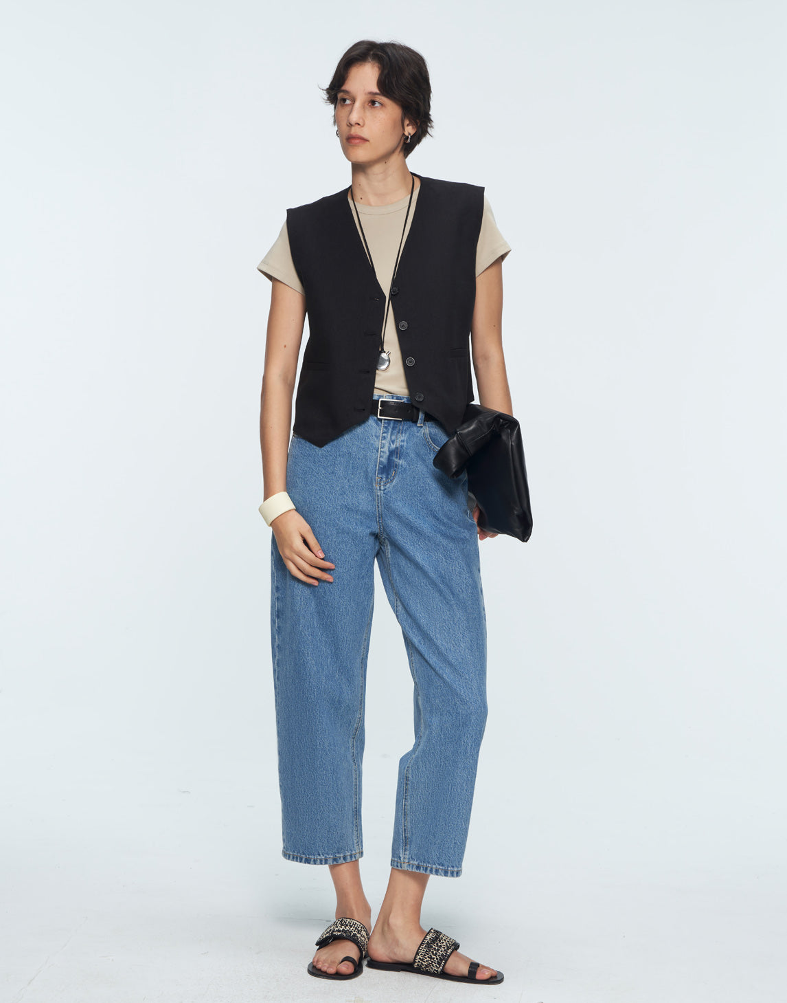 Gilet in lino e cotone