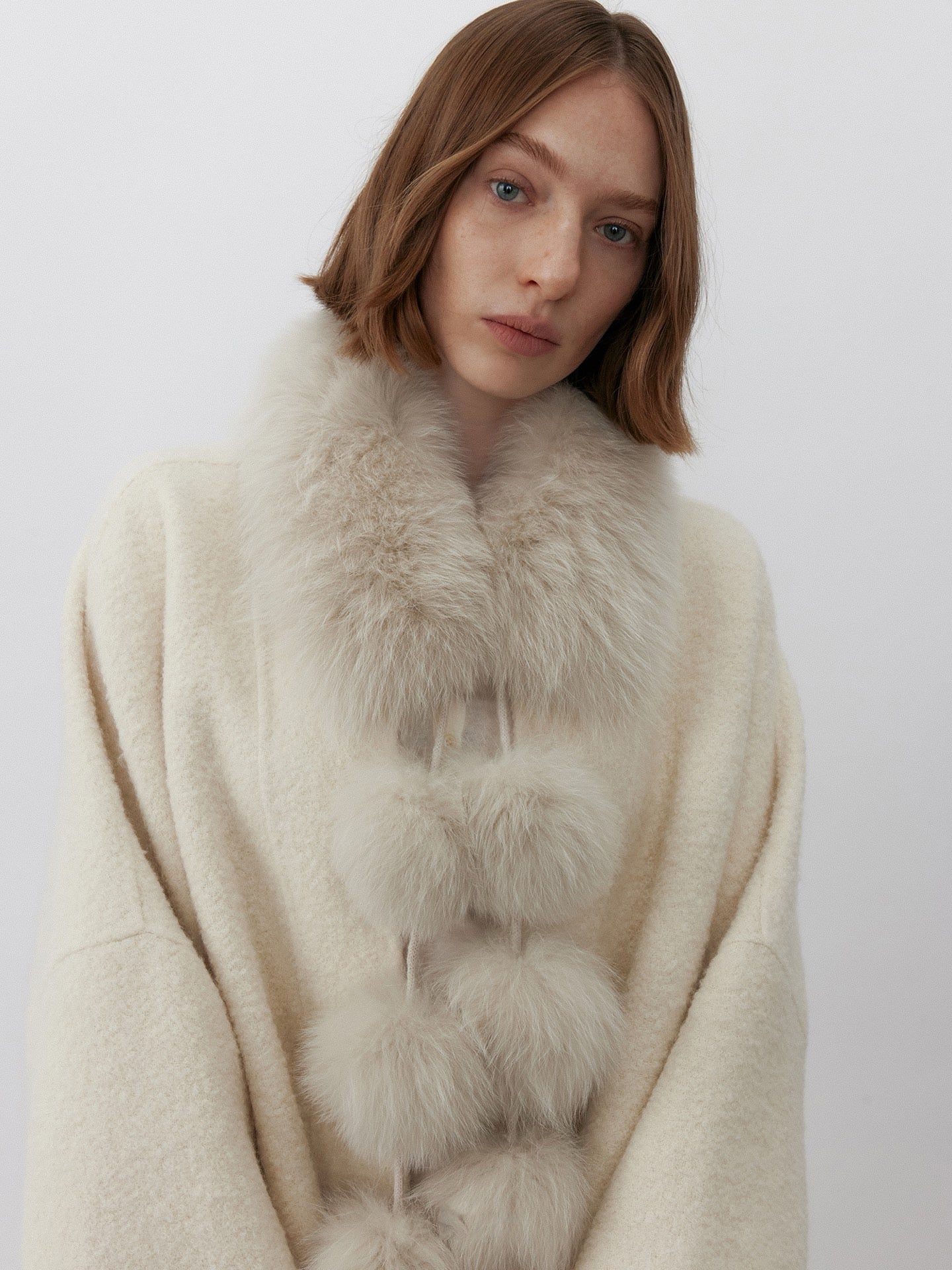 Fox-Fur Pom Scarf