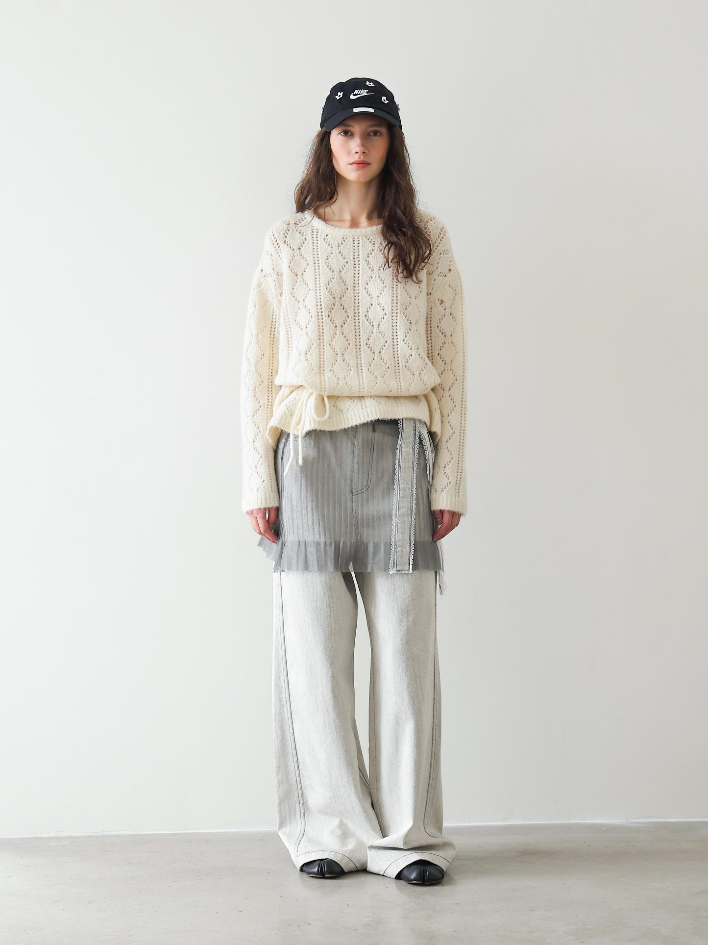 Crochet Lattice Tie Sweater