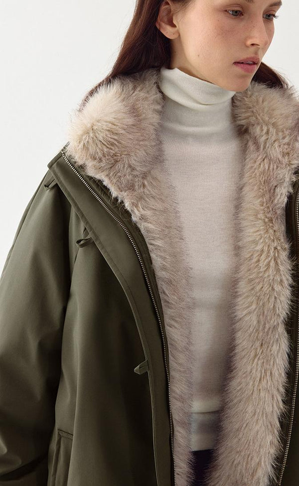 Eco-Fur Collar Down Jacket