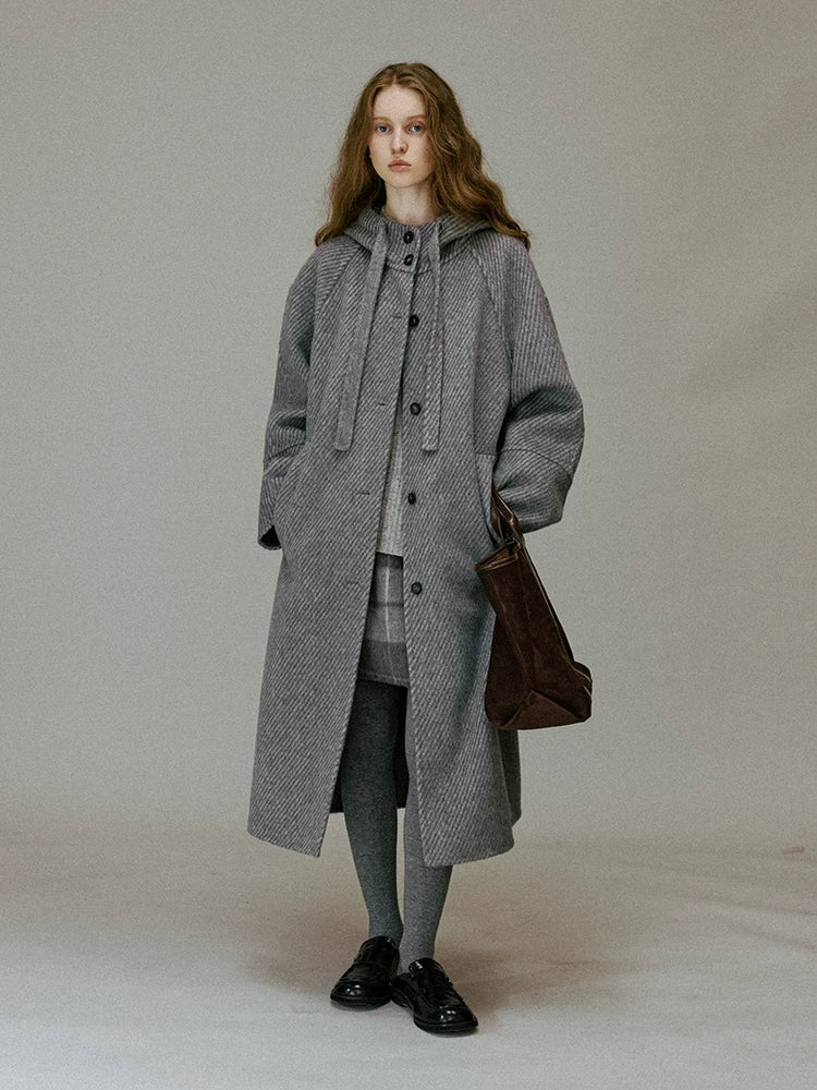 Elyne Hooded Wool Coat