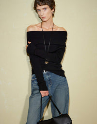 Irregular Design Single Neck Knitwear