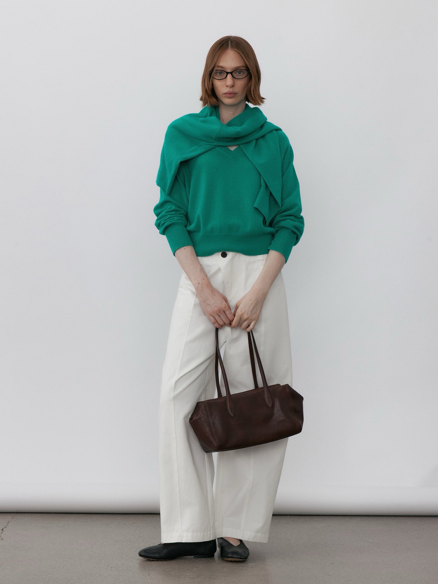 Peacock V-Neck Wool Sweater