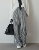 Cool Satin Stripe Casual Pants