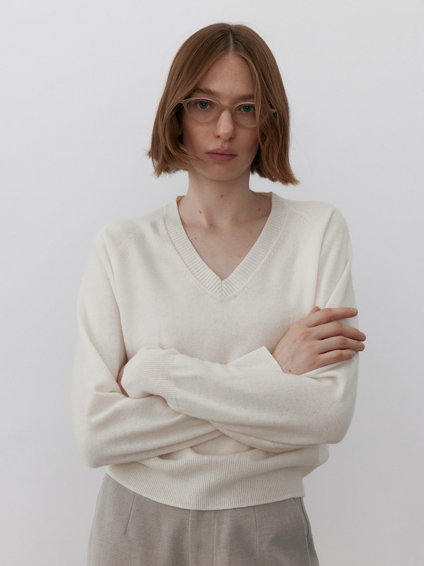 Peacock V-Neck Wool Sweater
