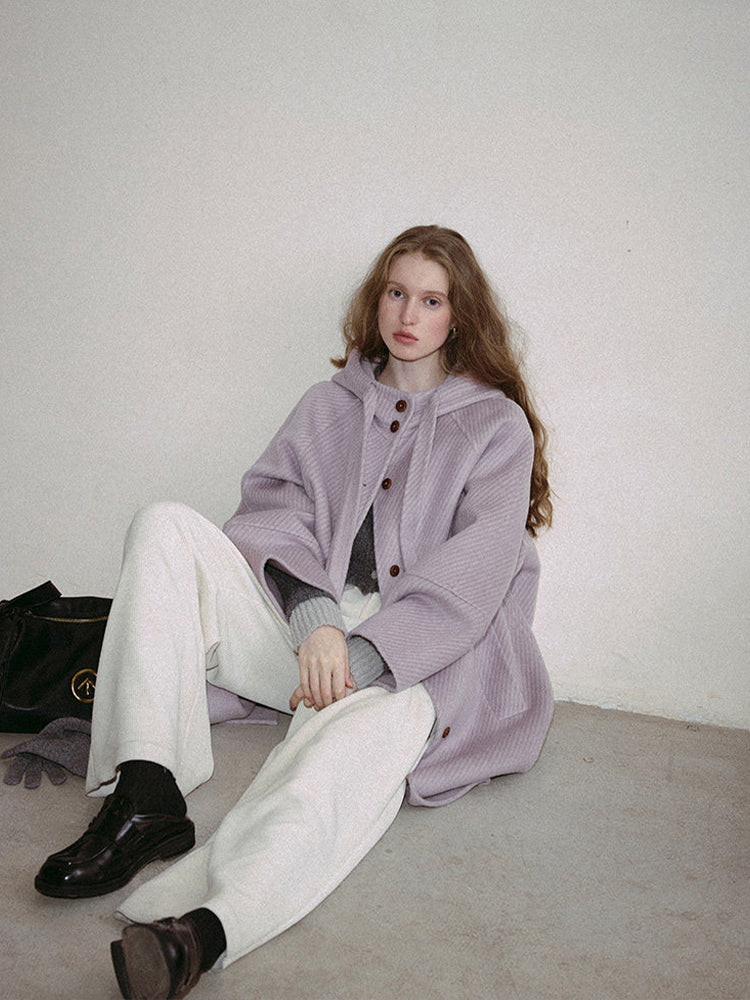 Elyne Hooded Wool Coat