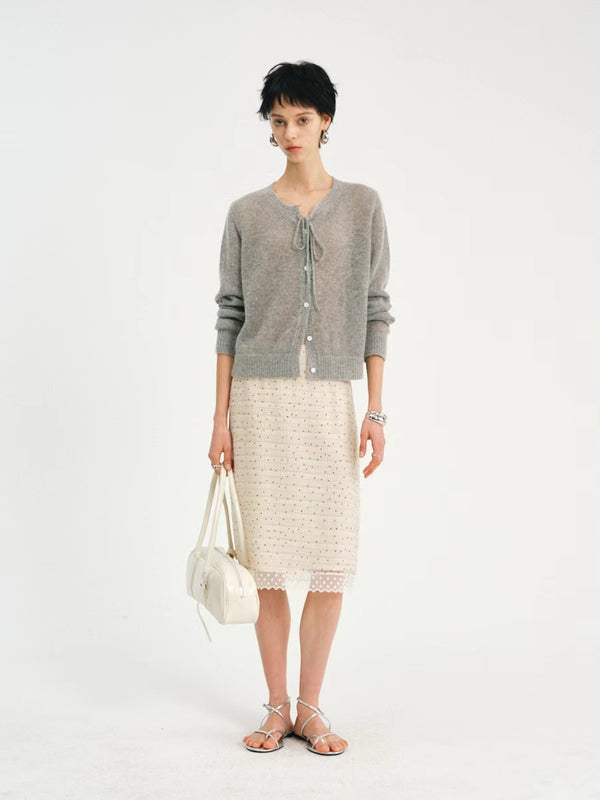 Almond Dot Lace Skirt