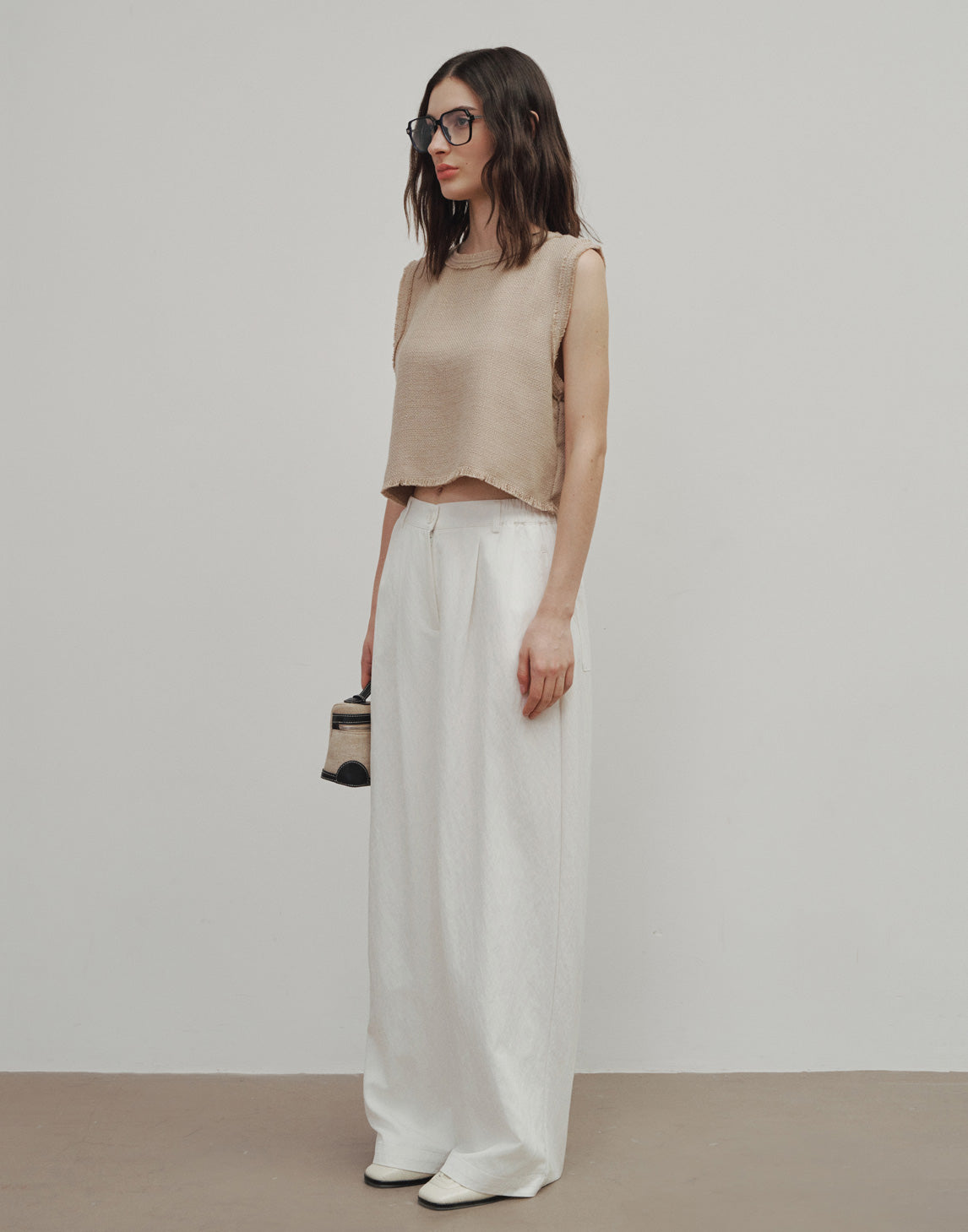 Raw-Edge Ärmelloses Top