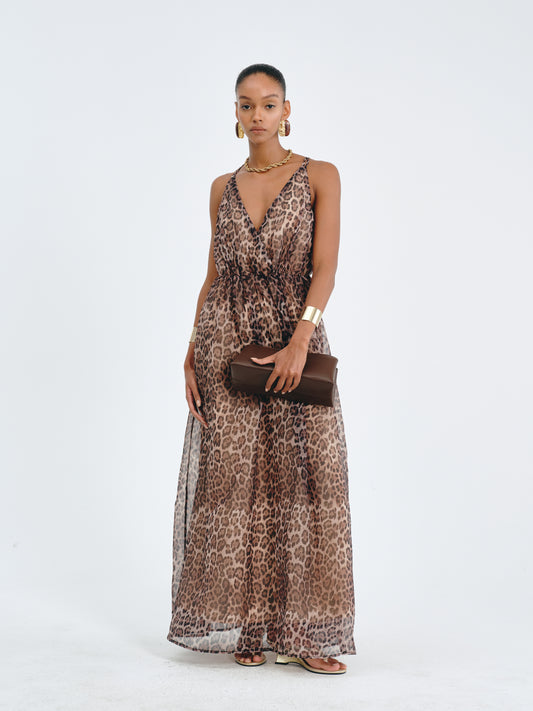 Leopard-Print Maxi Dress