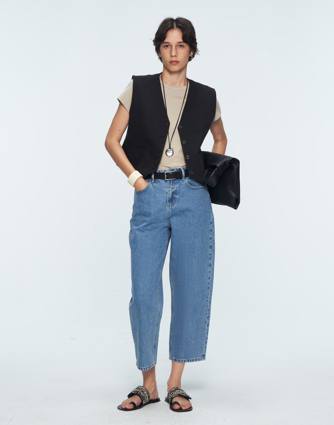 Gilet in lino e cotone