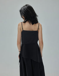 Black Textured Layered Cami Set