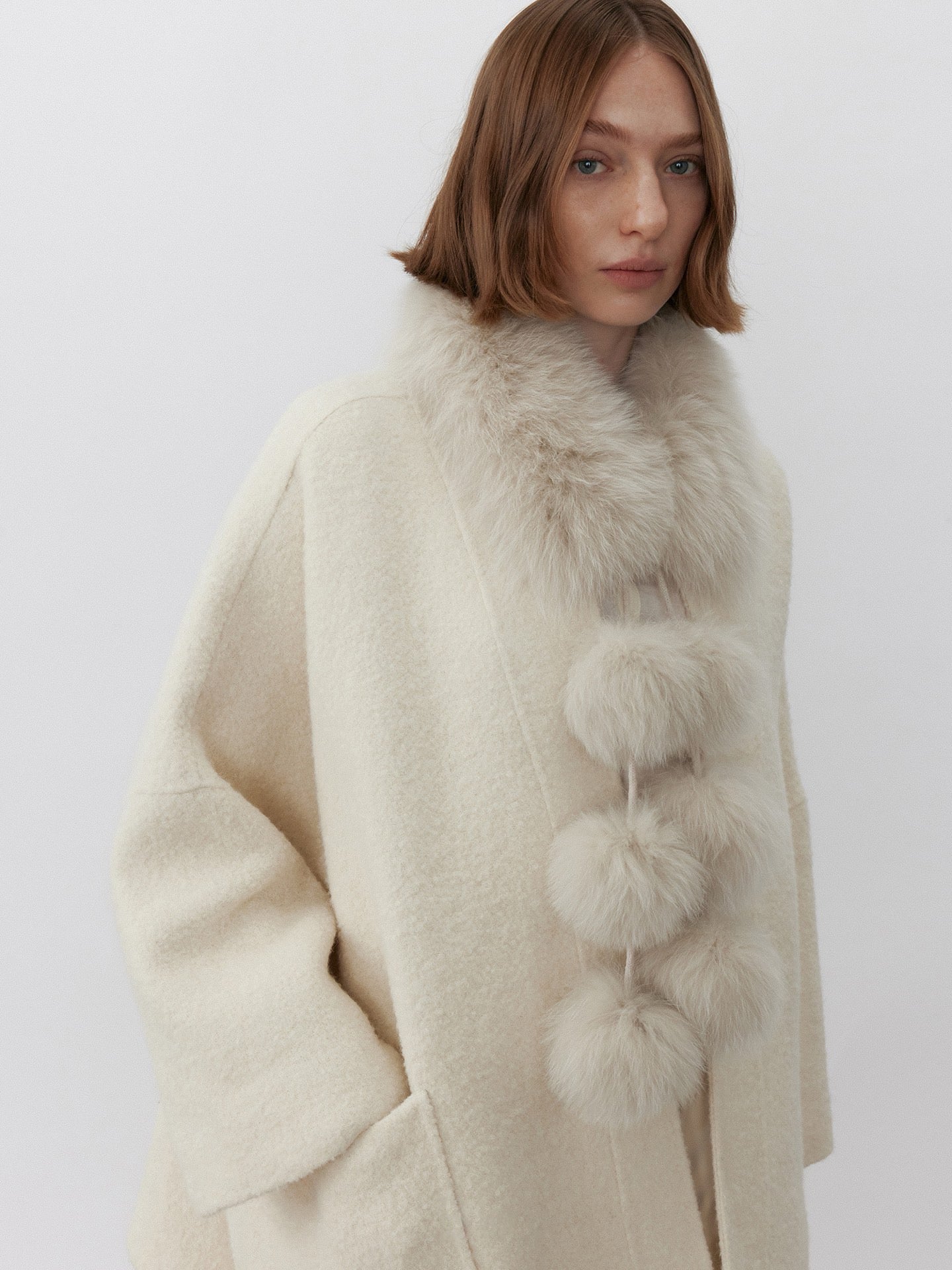 Fox-Fur Pom Scarf