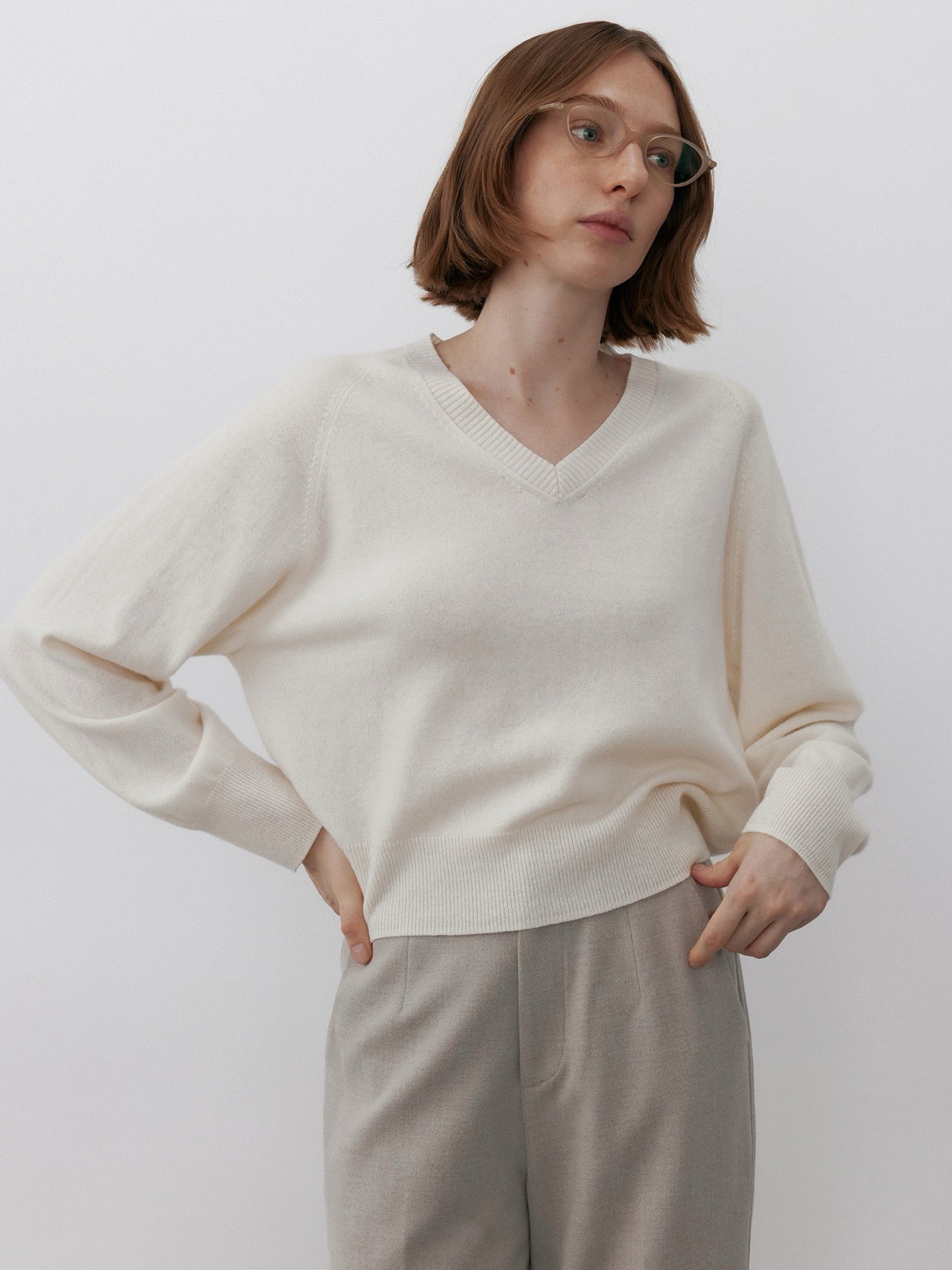 Peacock V-Neck Wool Sweater