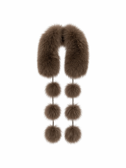 Fox-Fur Pom Scarf