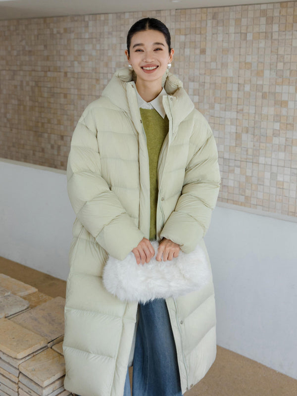 Long Hooded Down Coat