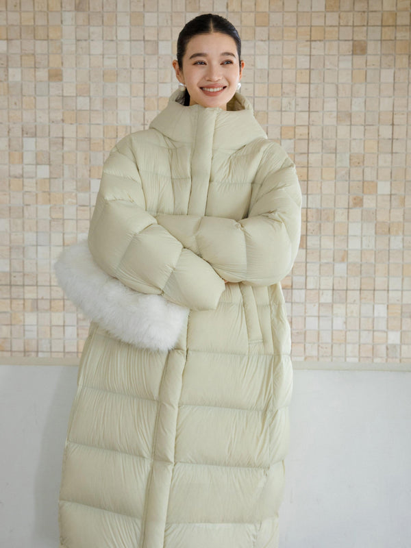 Long Hooded Down Coat