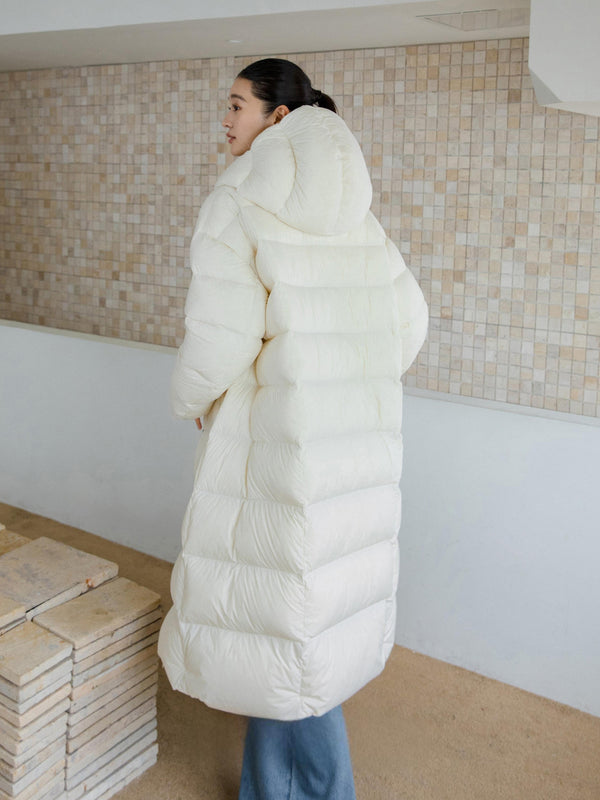 Long Hooded Down Coat