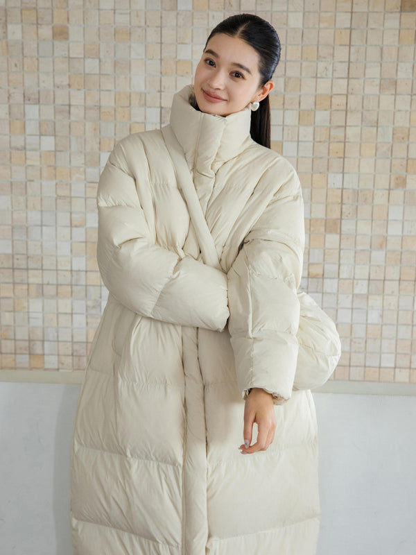 High-Neck Long Down Coat